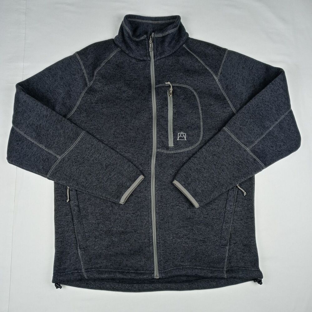 AVALANCHE Sweatshirt Sweater Men's Size Large Zip Up Dark Gray Casual